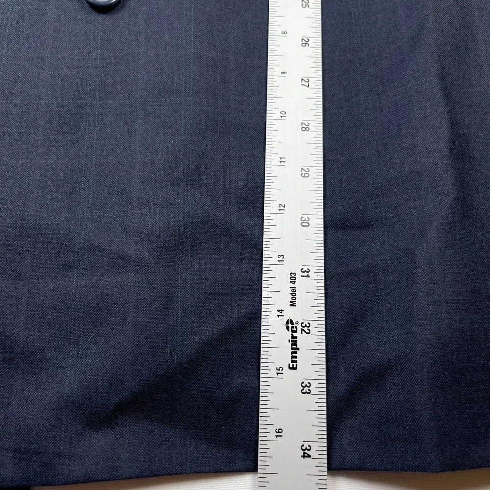 Perry Ellis Men's 45LG Navy 100% Worsted Wool‎ Double-Breasted Big & Tall Blazer